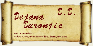Dejana Duronjić vizit kartica